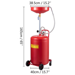Waste Oil Drain Tank Portable Oil Drain 20 Gallon Air Operated Drainer
