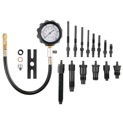 Diesel Engine Compression Tester, 18 pcs Cylinder Pressure Test Tool Kit, with 0-1000 psi Gauge and Adapters, Diesel Injector Tester Check Cylinders in Diesel Trucks, Tractors, Equipment