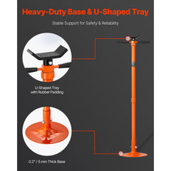 Underhoist Support Stand, 3/4 Ton Capacity Under Hoist Jack Stand, Lifting from 52.8 to 76 in, Self-Locking Threaded Screw, Bearing Mounted Spin Handle Pole Jack, Support Vehicle Components