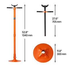 Underhoist Support Stand, 3/4 Ton Capacity Under Hoist Jack Stand, Lifting from 52.8 to 76 in, Self-Locking Threaded Screw, Bearing Mounted Spin Handle Pole Jack, Support Vehicle Components