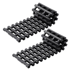 7 TON Traction Boards with TPR Material, Recovery Boards for Off-road Vehicles/Cars/Pickups/SUVs/RVs, Pair Tire Traction Mats on Snow, Sand, Mud and Loose Terrain, Storage Bags, Short, Black