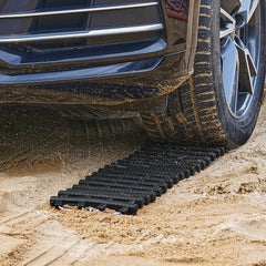 7 TON Traction Boards with TPR Material, Recovery Boards for Off-road Vehicles/Cars/Pickups/SUVs/RVs, Pair Tire Traction Mats on Snow, Sand, Mud and Loose Terrain, Storage Bags, Short, Black