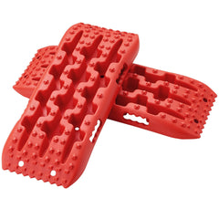 2PCS Traction Boards with PP for Mud Snow Sand Storage Bag Short Red