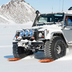 2PCS Traction Boards with PP for Mud Snow Sand Storage Bag Short Orange