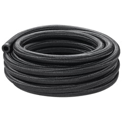 8AN Fuel Line Kit, 6.1 m Fuel Hose Kit, 1.0 cm Nylon Stainless Steel Braided Fuel Line Oil/Gas/Diesel Hose End Fitting Kit, with 12 PCS Swivel Fitting Adapter Kit, Black