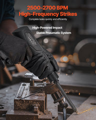 Air Hammer, 2500-2700BPM Pneumatic Hammer with 70mm Stroke & 4PCS 170mm Long Barrel Chisels, Pistol-Grip Compact Air Chisel Pneumatic Shovel Tool for Cutting Scraping Demolishing