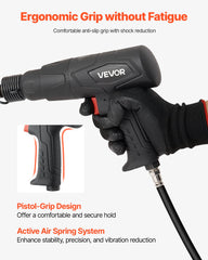 Air Hammer, 2500-2700BPM Pneumatic Hammer with 70mm Stroke & 4PCS 170mm Long Barrel Chisels, Pistol-Grip Compact Air Chisel Pneumatic Shovel Tool for Cutting Scraping Demolishing