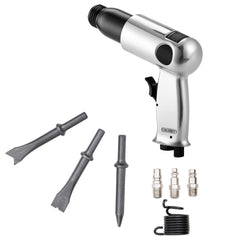 Air Hammer, 3500BPM Pneumatic Hammer with 70mm Stroke & 4PCS Chisels Round Shank, Pistol-Grip Compact Air Chisel Pneumatic Shovel Tool for Cutting Punching Scraping