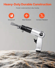 Air Hammer, 3500BPM Pneumatic Hammer with 70mm Stroke & 4PCS Chisels Round Shank, Pistol-Grip Compact Air Chisel Pneumatic Shovel Tool for Cutting Punching Scraping