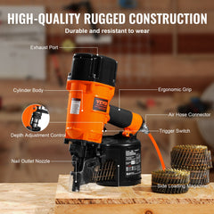 CN83N Coil Siding Nailer 50mm to 83mm 15 Degree Pneumatic Nail Gun