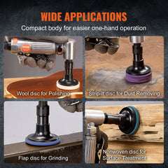 Air Angle Die Grinder, 1/4" Right Angle Die Grinder (20000RPM), Heavy Duty 90-Degree Angled Air Powered, 24PCS Discs for Grinding, Polishing, Deburring, Rust Removal