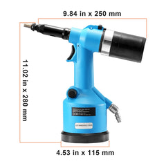 Pneumatic Air Riveter Heavy Duty Rivet Gun Tool Kit 13 Size Nose Pieces