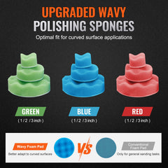 58PCS Air Sander Kit 1/2/3in Random Orbital Air Sander Polisher 15000r/min