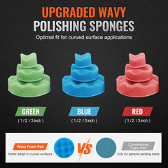 58PCS Air Sander Kit 1/2/3in Random Orbital Air Sander Polisher 15000r/min