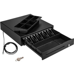 Cash Register Drawer, 16" 12 V, for POS System with 5 Bill 6 Coin Cash Tray, Removable Coin Compartment & 2 Keys Included, RJ11/RJ12 Cable for Supermarket, Bar, Coffee Shop, Restaurant