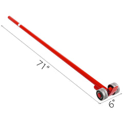 Prylever Bar 3T Capacity Steel Pry Lever Bar Heavy Duty with Wheels Prylever with 1.8 m Length Handle