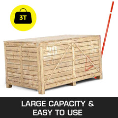 Prylever Bar 3T Capacity Steel Pry Lever Bar Heavy Duty with Wheels Prylever with 1.8 m Length Handle