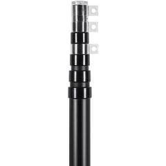 25FT Telescopic Flagpole Kit, Heavy Duty Aluminum Alloy Flag Pole Kit in Ground for Outside, 3 Display Modes Flagpole with Professional Accessories, Black