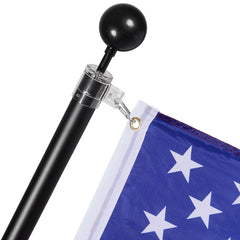 25FT Telescopic Flagpole Kit, Heavy Duty Aluminum Alloy Flag Pole Kit in Ground for Outside, 3 Display Modes Flagpole with Professional Accessories, Black