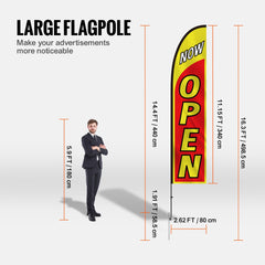 Open Flags for Business Advertising Feather Flag Kit Open Look Welcome