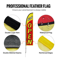 Open Flags for Business Advertising Feather Flag Kit Open Look Welcome