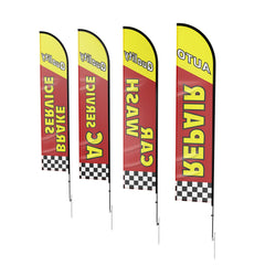 Auto Repair Advertising Feather Flag Kit Swooper Flags and Poles 16.3 FT