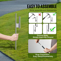 Feather Flag Pole Kit, 2 Packs Swooper Flag Pole 12.7 ft, Sign Flag Poles for Business Advertising Flags Outdoor, with Ground Stakes and A Carrying Bag (Flag Not Included)