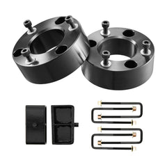 76.2 mm Front and 50.8 mm Rear Leveling Lift Kit for 2007-2023 Silverado 1500 2WD/4WD, 2007-2023 Sierra 1500 2WD/4WD, Chassis Level Kit with 2 Front Strut Spacers, 2 Rear Lift Blocks, 2 U-Bolts