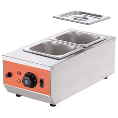 Chocolate Tempering Machine, 2 Tanks Chocolate Melting Pot with TEMP Control, 800W Stainless Steel Electric Commercial Food Warmer For Chocolate/Milk/Cream Melting and Heating