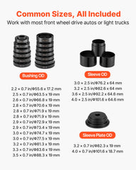 Wheel Bearing Press Kit, 23 PCS FWD Bearing Puller Tools, for Front Wheel Drive Bearing Removal and Installation, Wheel Bearing Tool with Sliding Screw, Bushings, Sleeve Plates, Storage Case