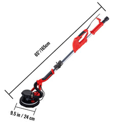 Drywall Sander 750W, Electric Drywall Sander, Foldable Sheetrock Sander, with Telescope Handle, Electric Sander, Variable Speed 800-1750 RPM, Wall Sander, with LED Strip Light and Vacuum Bag