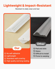 Wall Molding 3 Pack, Wainscoting Panels Kit, Lightweight Paintable Polystyrene, Easy to Install Accent Wall Trim for Interior Décor Living Room, Bedroom, Home, White (79x160 + 79x61 cm)