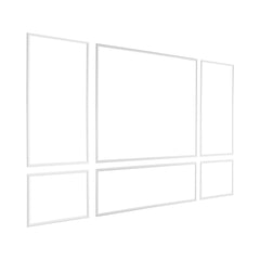Wall Molding 3 Pack, Wainscoting Panels Kit, Lightweight Paintable Polystyrene, Easy to Install Accent Wall Trim for Interior Décor Living Room, Bedroom, Home, White (79x160 + 79x61 cm)