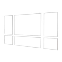 Wall Molding 3 Pack, Wainscoting Panels Kit, Lightweight Paintable Polystyrene, Easy to Install Accent Wall Trim for Interior Décor Living Room, Bedroom, Home, White (58x143 + 58x58 cm)