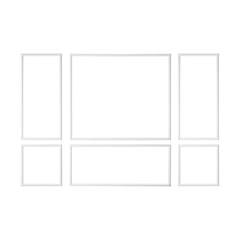 Wall Molding 3 Pack, Wainscoting Panels Kit, Lightweight Paintable Polystyrene, Easy to Install Accent Wall Trim for Interior Décor Living Room, Bedroom, Home, White (58x143 + 58x58 cm)