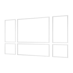 Wall Molding 3 Pack, Wainscoting Panels Kit, Lightweight Paintable Polystyrene, Easy to Install Accent Wall Trim for Interior Décor Living Room, Bedroom, Home, White (58x143 + 58x58 cm)
