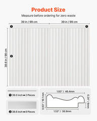 Wall Molding Kit, Wainscoting Panels, Lightweight Paintable Polystyrene, Easy to Install, Wide & Narrow Accent Wall Trim for Interior Décor Living Room, Bedroom, Home, White (197 x 98 cm )