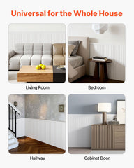 Wall Molding Kit, Wainscoting Panels, Lightweight Paintable Polystyrene, Easy to Install, Wide & Narrow Accent Wall Trim for Interior Décor Living Room, Bedroom, Home, White (197 x 98 cm )