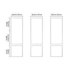 Wall Molding 3 Pack, Wainscoting Panels Kit, Lightweight Paintable Polystyrene, Easy to Install, Waterproof Accent Wall Trim for Interior Décor Living Room, Bedroom, White (61x137 + 61x61 cm)