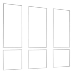 Wall Molding 3 Pack, Wainscoting Panels Kit, Lightweight Paintable Polystyrene, Easy to Install, Waterproof Accent Wall Trim for Interior Décor Living Room, Bedroom, White (61x137 + 61x61 cm)
