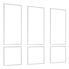Wall Molding 3 Pack, Wainscoting Panels Kit, Lightweight Paintable Polystyrene, Easy to Install, Waterproof Accent Wall Trim for Interior Décor Living Room, Bedroom, White (61x137 + 61x61 cm)
