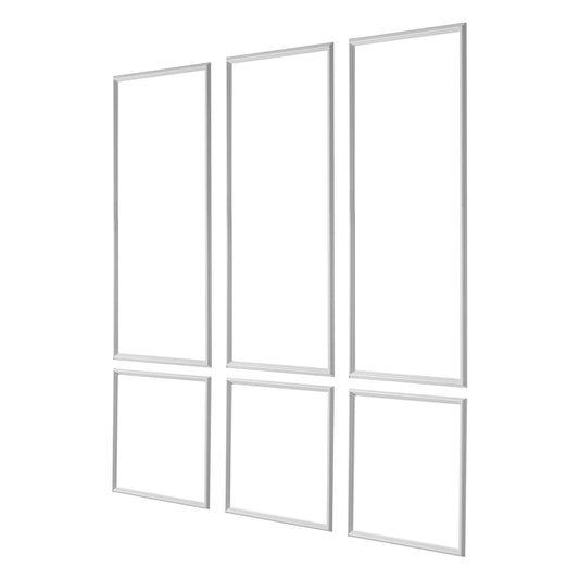 Wall Molding 3 Pack, Wainscoting Panels Kit, Lightweight Paintable Polystyrene, Easy to Install, Waterproof Accent Wide Profile Trim for Interior Living Room, Bedroom,White (61x137 + 61x61 cm)