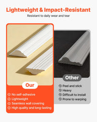 Wall Molding 3 Pack, Wainscoting Panels Kit, Lightweight Paintable Polystyrene, Easy to Install, Waterproof Accent Wide Profile Trim for Interior Living Room, Bedroom,White (61x137 + 61x61 cm)