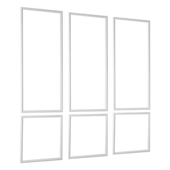 Wall Molding 3 Pack, Wainscoting Panels Kit, Lightweight Paintable Polystyrene, Easy to Install, Waterproof Accent Wide Profile Trim for Interior Living Room, Bedroom,White (61x137 + 61x61 cm)