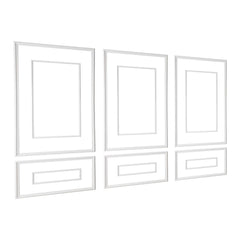 Wall Molding 3 Pack, Wainscoting Panels Kit with Dual-Line Wide & Narrow Profile, Lightweight Paintable Polystyrene, Easy to Install Accent Wall Trim for Interior Living Room, Bedroom,White