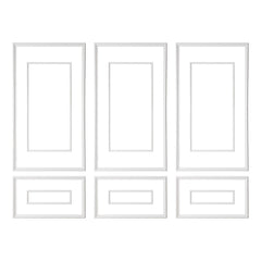 Wall Molding 3 Pack, Wainscoting Panels Kit with Dual-Line Wide & Narrow Profile, Lightweight Paintable Polystyrene, Easy to Install Accent Wall Trim for Interior Living Room, Bedroom,White