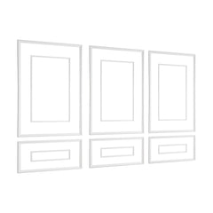 Wall Molding 3 Pack, Wainscoting Panels Kit with Dual-Line Wide & Narrow Profile, Lightweight Paintable Polystyrene, Easy to Install Accent Wall Trim for Interior Living Room, Bedroom,White