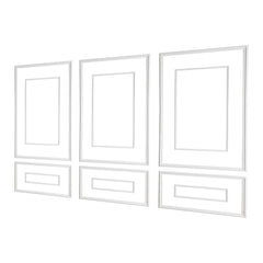 Wall Molding 3 Pack, Wainscoting Panels Kit with Dual-Line Wide & Narrow Profile, Lightweight Paintable Polystyrene, Easy to Install Accent Wall Trim for Interior Living Room, Bedroom,White