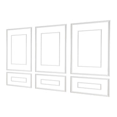Wall Molding 3 Pack, Wainscoting Panels Kit with Dual-Line Wide & Narrow Profile, Lightweight Paintable Polystyrene, Easy to Install Accent Wall Trim for Interior Living Room, Bedroom,White