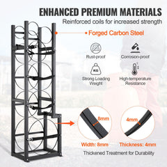 Refrigerant Tank Rack, with 1 x 50lb, 2 x 30lb and Other 3 Small Bottle Tanks, Cylinder Tank Rack 15.55x12.99x49.8 in, Refrigerant Cylinder Rack and Holders for Freon, Gases, Oxygen, Nitrogen